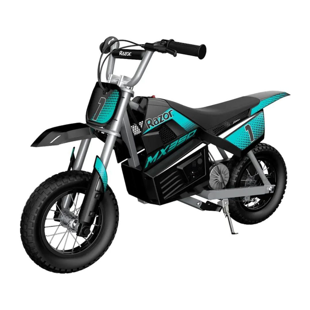 Razor - Dirt Rocket eBike MX350 w/ 7 miles Max Operating Range and 14 mph Max Speed - Teal/Black - 15128045