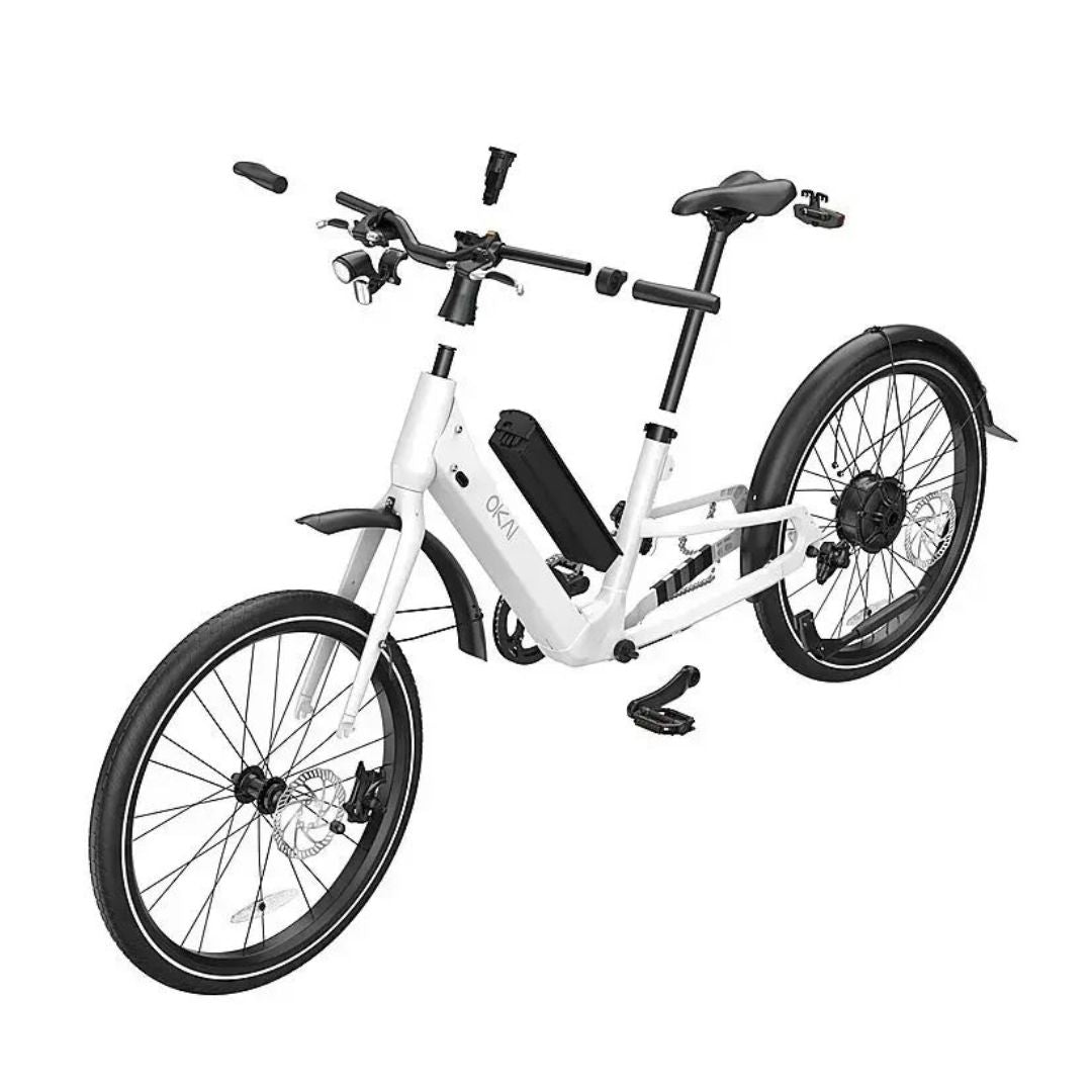 OKAI - Stride eBike w/ 40 Miles Max Operating Range and 25 mph Max Speed - White - EB40-WHITE