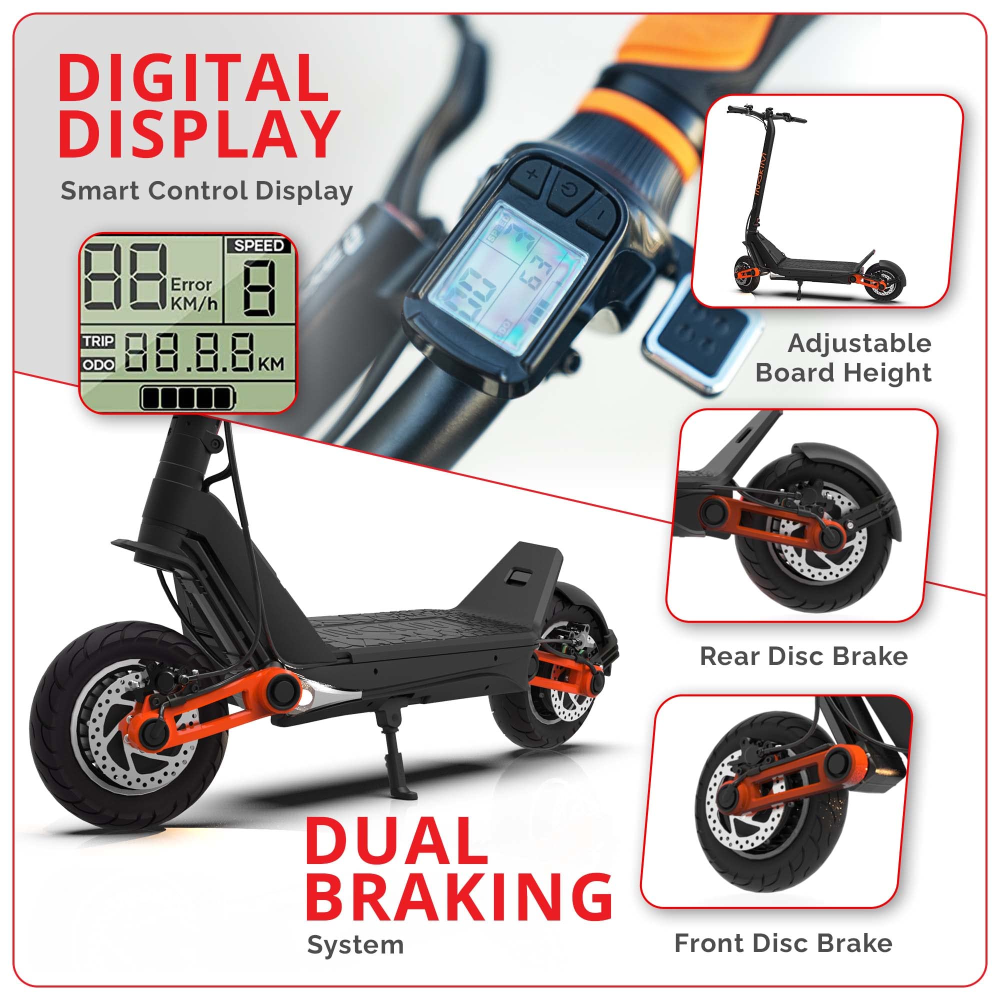 INOKIM - Oxo Super Scooter w/68 miles Max Operating Range & 40 Mph Max Speed - Black