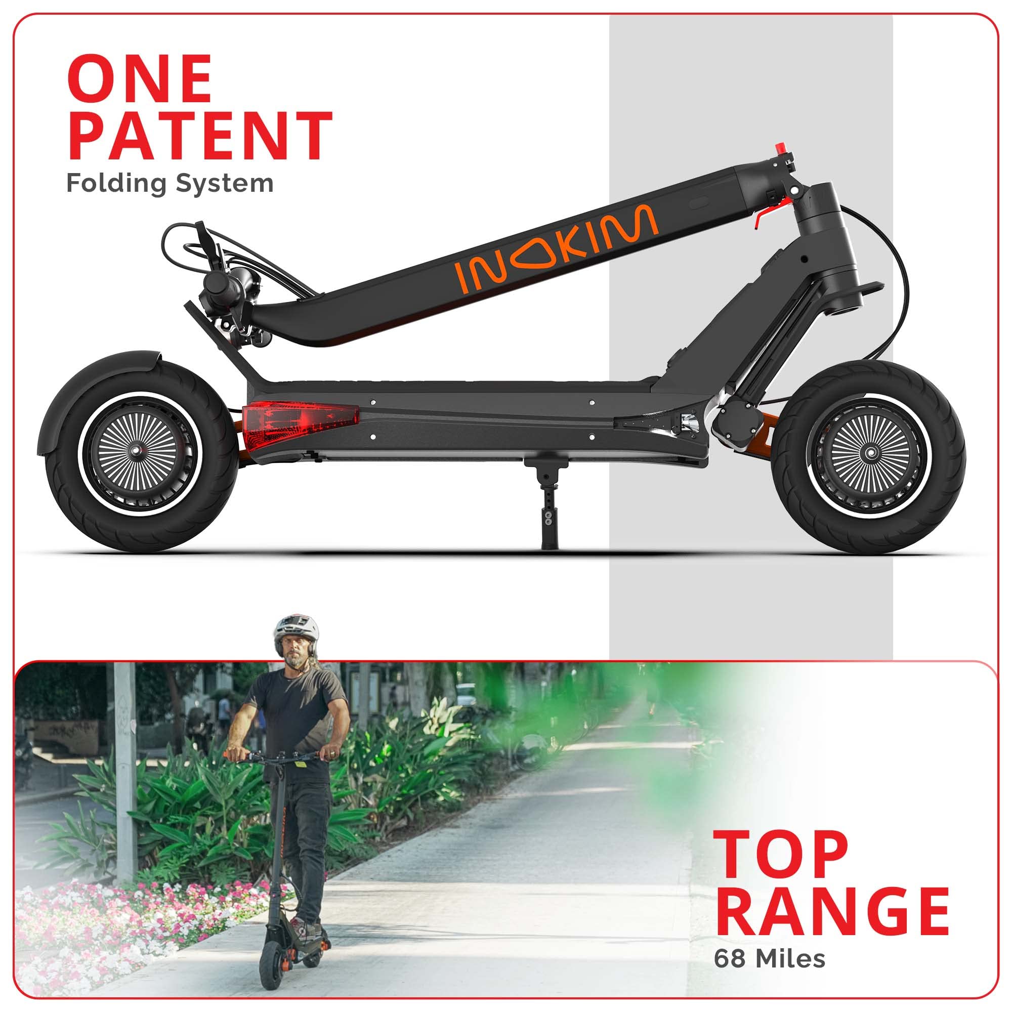 INOKIM - Oxo Super Scooter w/68 miles Max Operating Range & 40 Mph Max Speed - Black