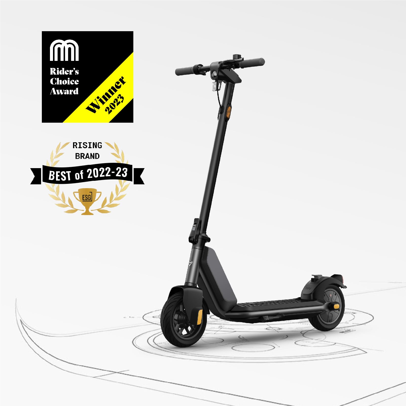 NIU - KQi 1 Pro Foldable Electric Kick Scooter w/ 15.5 mi Max operating Range & 15.5 mph Max Speed - Grey - K1P342G1A11