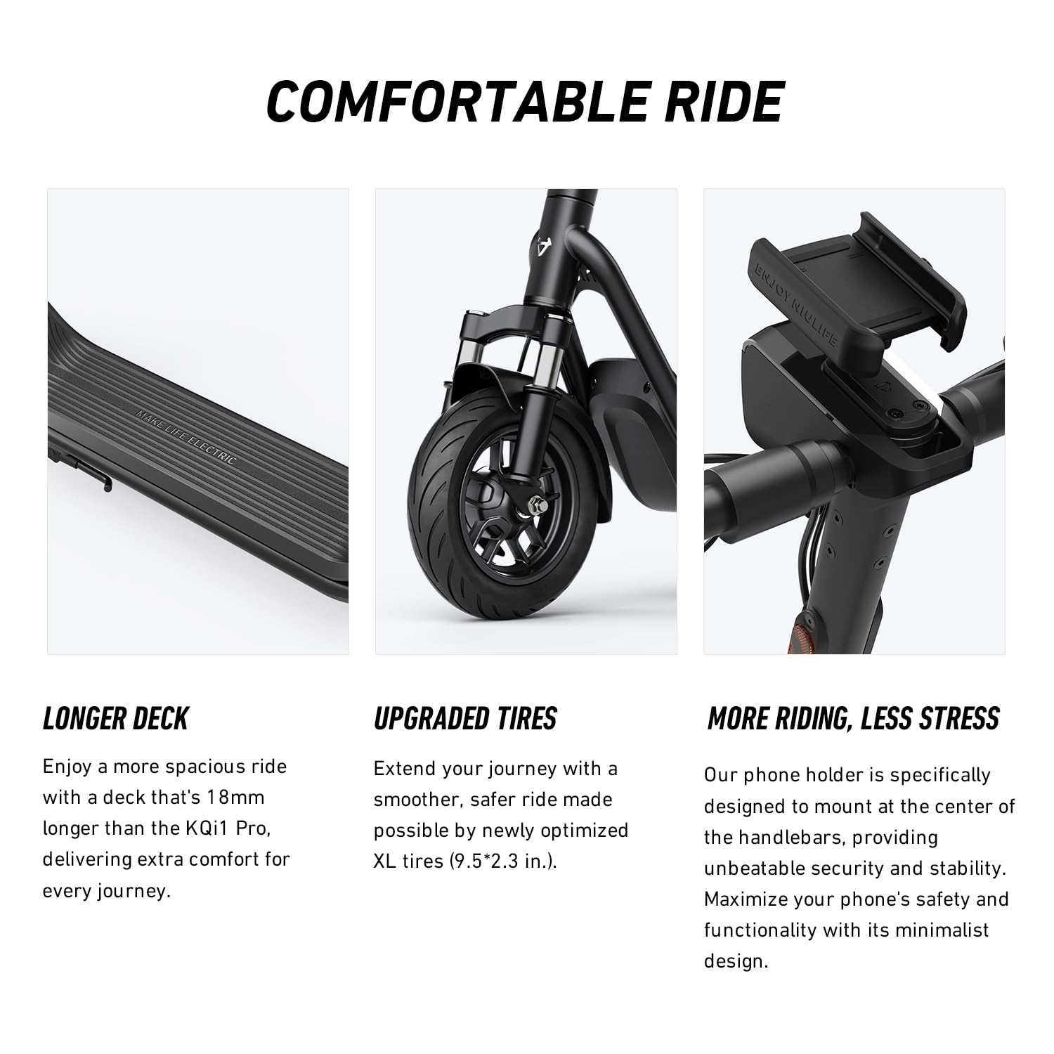 NIU - KQi 100F Foldable Electric Kick Scooter w/ 15.5 mi Max operating Range & 15.5 mph Max Speed - Gray - KCT34GG1A11 - Excellent Condition