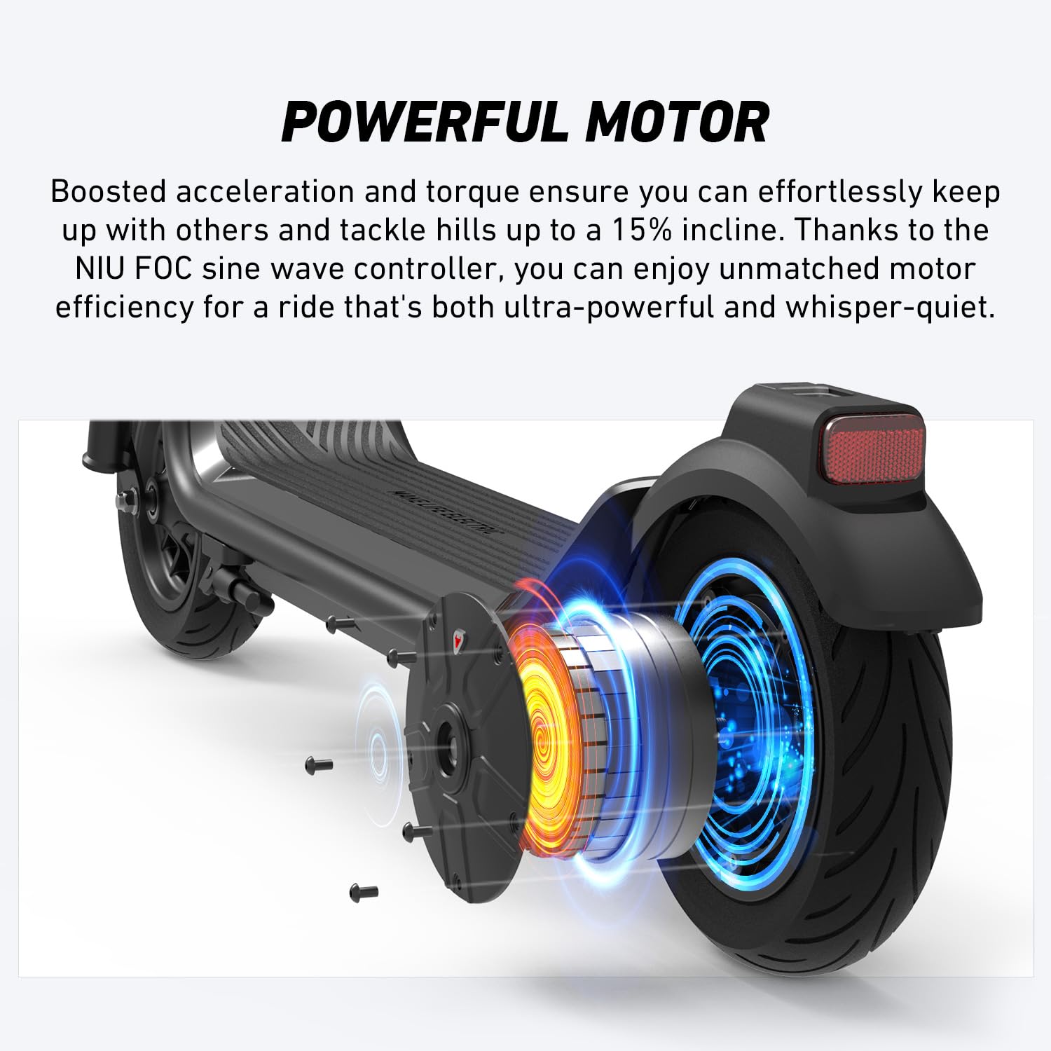 NIU - KQi 100F Foldable Electric Kick Scooter w/ 15.5 mi Max operating Range & 15.5 mph Max Speed - Gray - KCT34GG1A11 - Excellent Condition