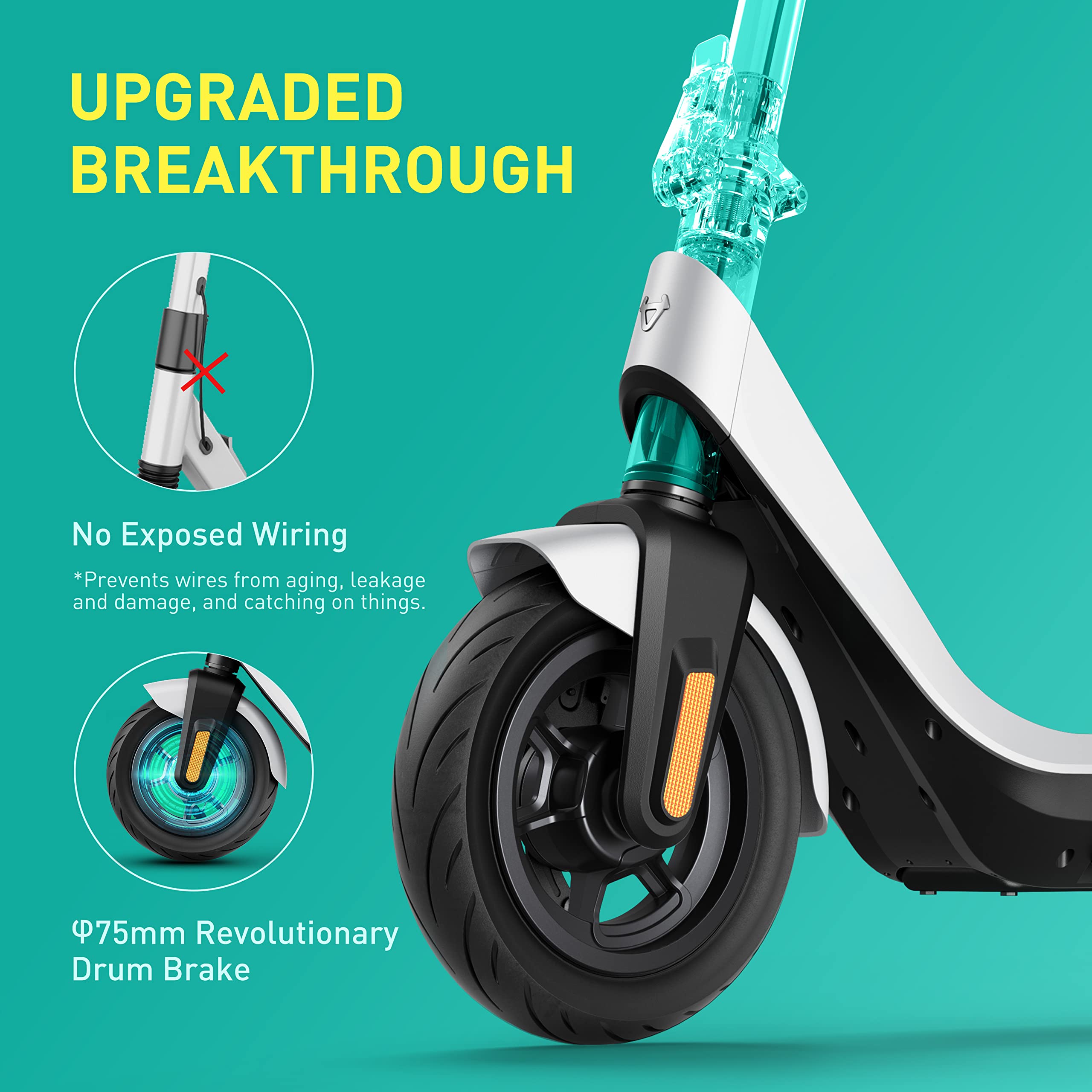 NIU - KQi 1 Pro Foldable Electric Kick Scooter w/ 15.5 mi Max operating Range & 15.5 mph Max Speed - White - K1P342W1A11 - Good Condition