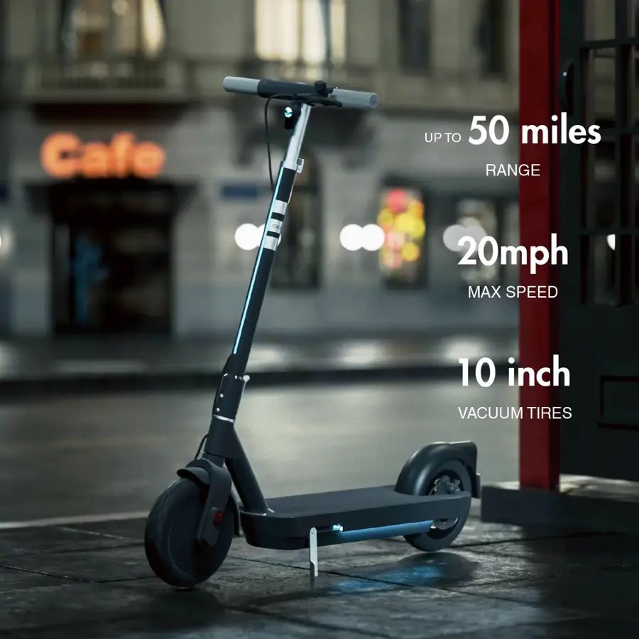 OKAI - NEON Pro Foldable Electric Scooter w/ 50 Miles Max Operating Range & 20 mph Max Speed - Black - ES30-BLACK - Good Condiiton