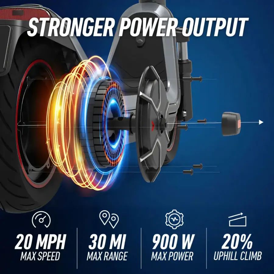 NIU KQi 300P Foldable Electric Kick Scooter W/ 30 mi Max Range & 20 mph Max Speed - Black