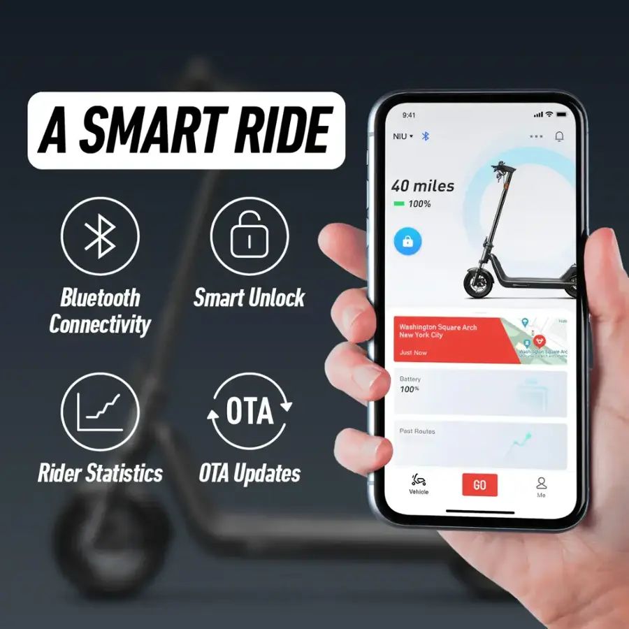 NIU - KQi 300P Foldable Electric Kick Scooter W/ 30 mi Max Range & 20 mph Max Speed - White - KSP311W1A11 - Excellent Condition