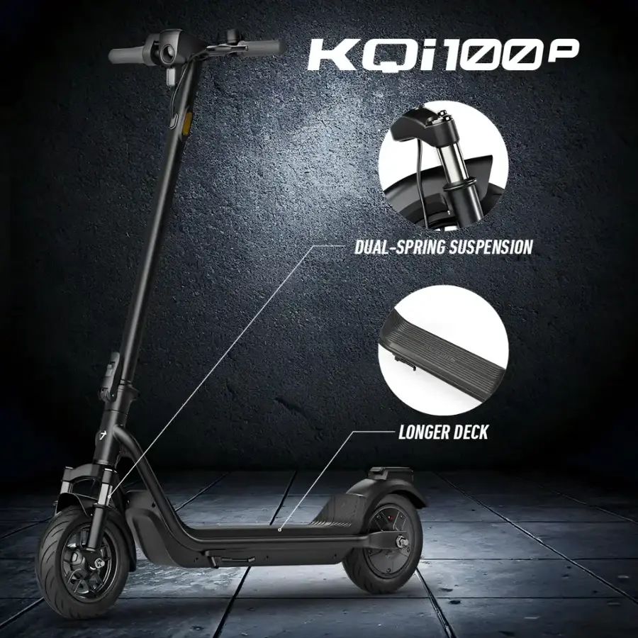 NIU - KQi 100P Foldable Electric Kick Scooter W/ 18 mi Max Range & 17.4 mph Max Speed - Gray - KCP34GG1A11 - Excellent Condition