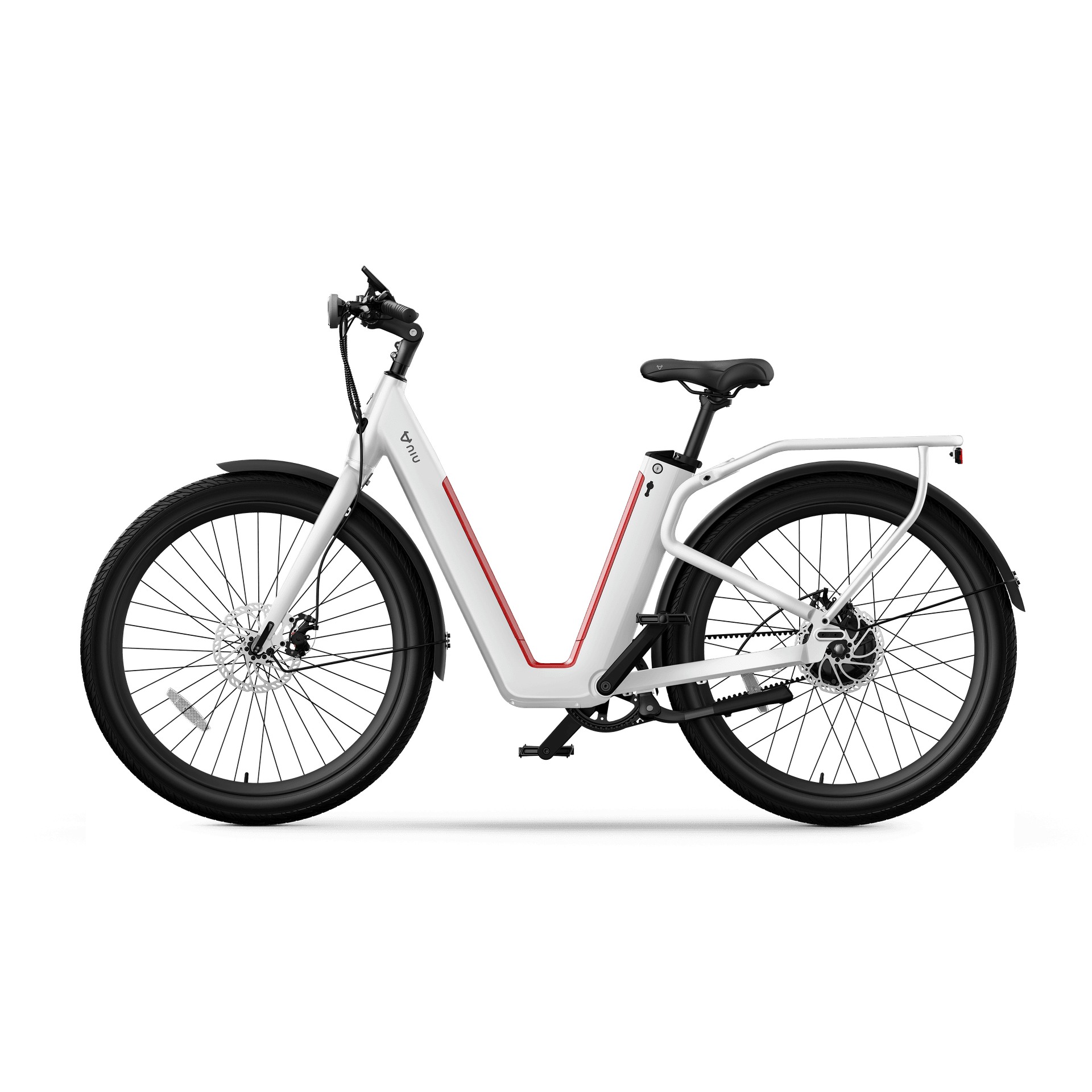 NIU - BQi-C3 Pro eBike w/ up to 90 miles Max Operating Range and 28 MPH Max Speed - White - EBSL37W119