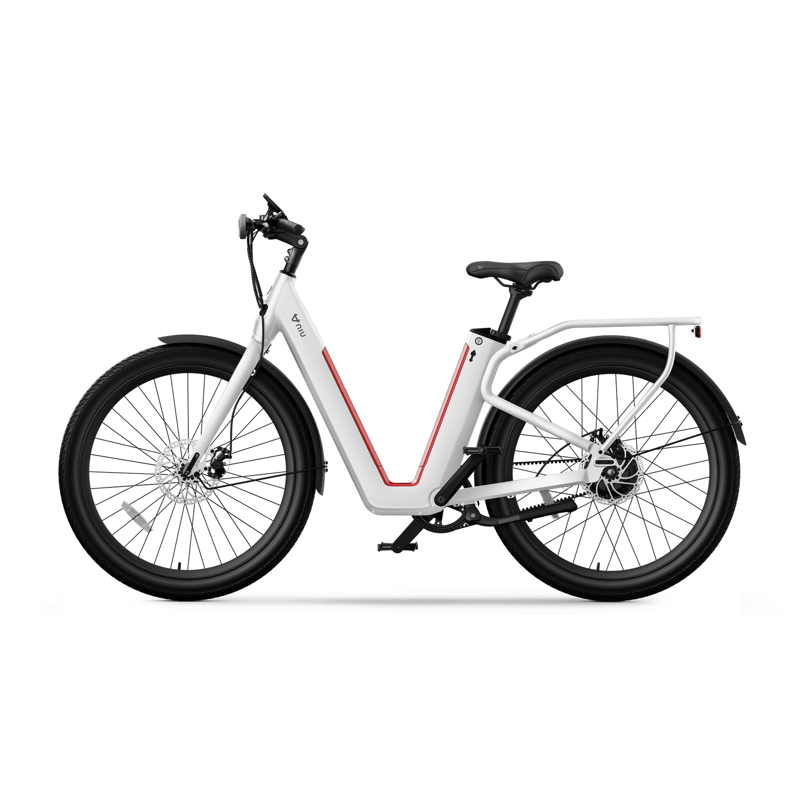 NIU - BQi-C3 Pro eBike w/ up to 90 miles Max Operating Range and 28 MPH Max Speed - White - EBSL37W119