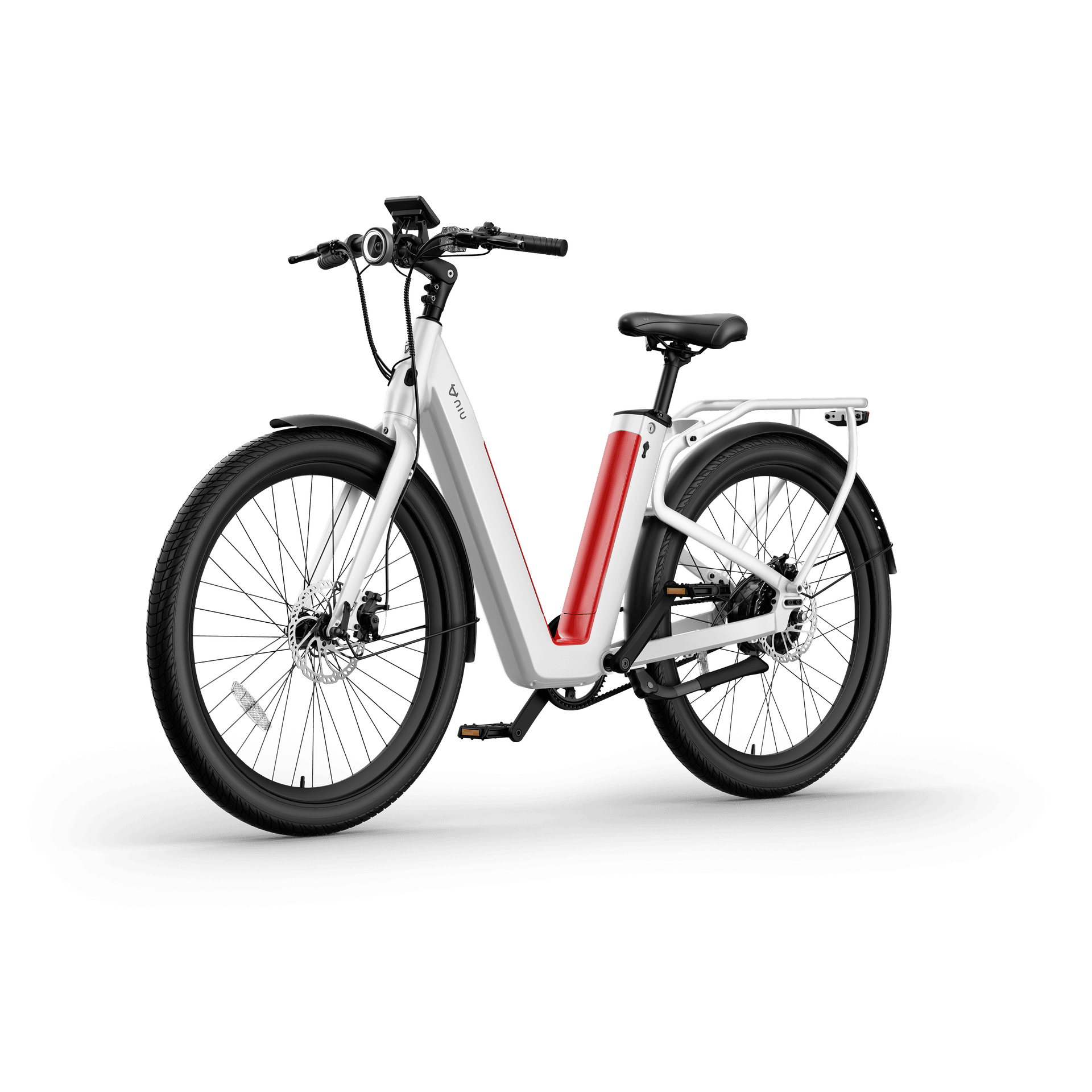 NIU - BQi-C3 Pro eBike w/ up to 90 miles Max Operating Range and 28 MPH Max Speed - White - EBSL37W119
