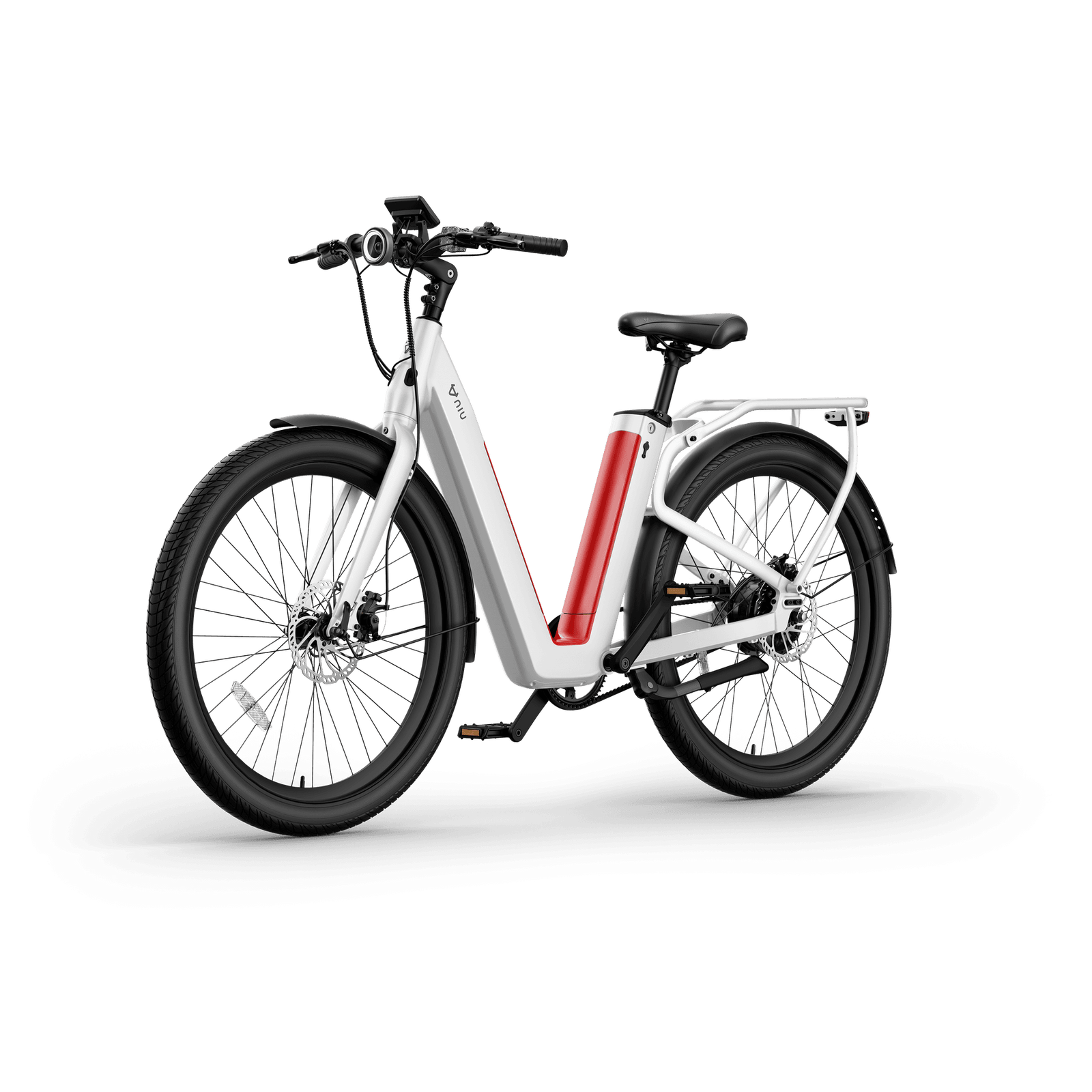 NIU - BQi-C3 Pro eBike w/ up to 90 miles Max Operating Range and 28 MPH Max Speed - White - EBSL37W119