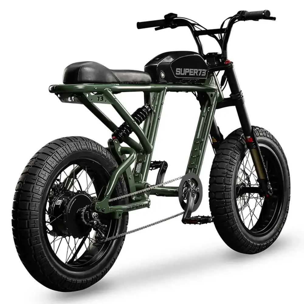 Super73 - R Electric Motorbike w/ 75+ mile max operating range & 28+ mph max speed eBike - Olive - FS-V0030