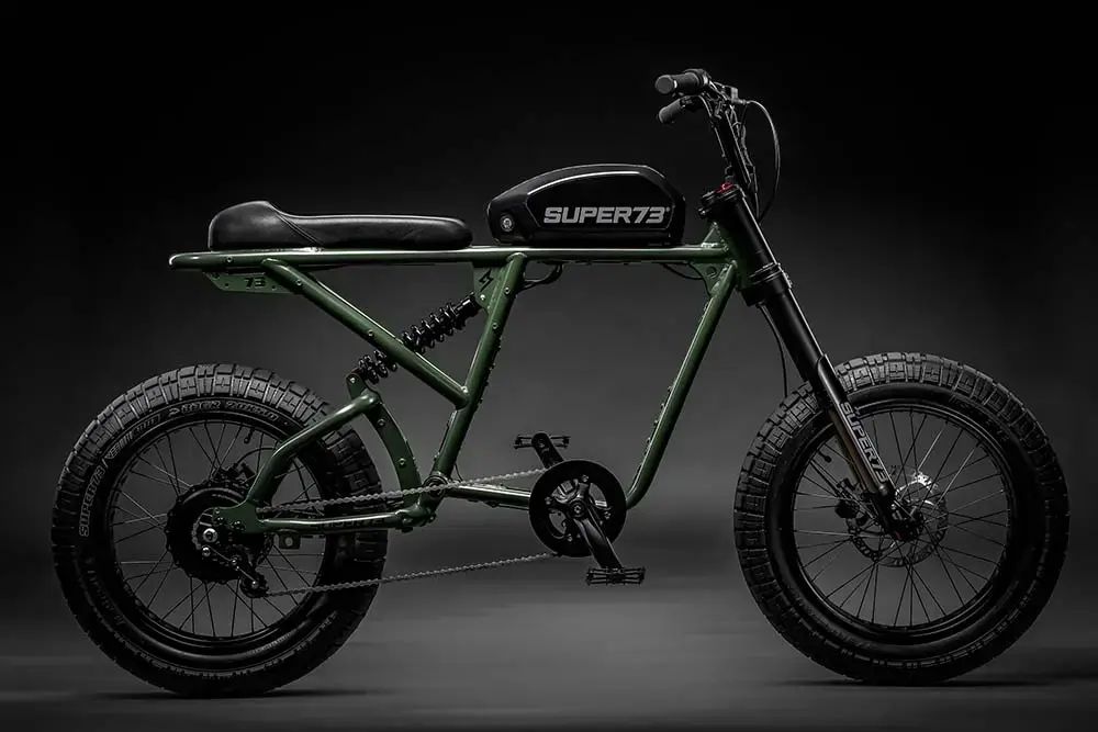 Super73 - R Electric Motorbike w/ 75+ mile max operating range & 28+ mph max speed eBike - Olive - FS-V0030