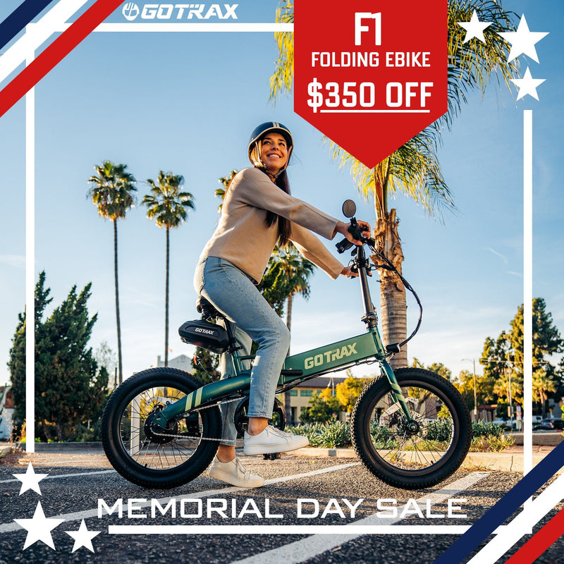 Gotrax F1 20 Folding eBike with 40 Miles, by 48V Battery, 20Mph Power by 350W - GOTRAX-F1