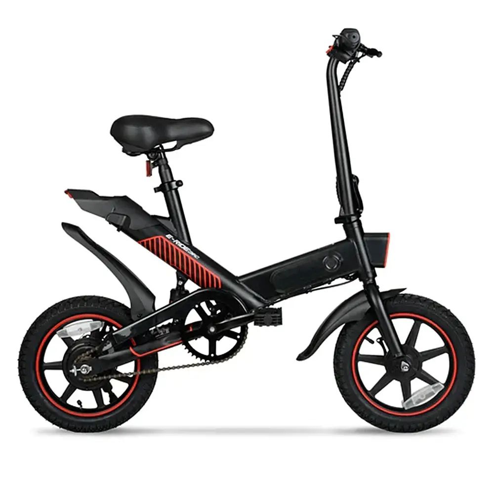Hyper - Foldable Compact Electric Bike w/ 15 mile Max Operating Range & 15.5 MPH Max Speed - Black - HYP-S36-5002