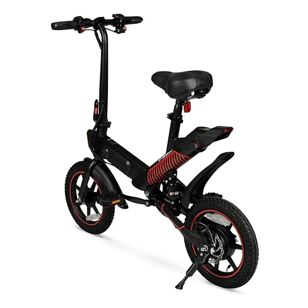 Hyper - Foldable Compact Electric Bike w/ 15 mile Max Operating Range & 15.5 MPH Max Speed - Black - HYP-S36-5002