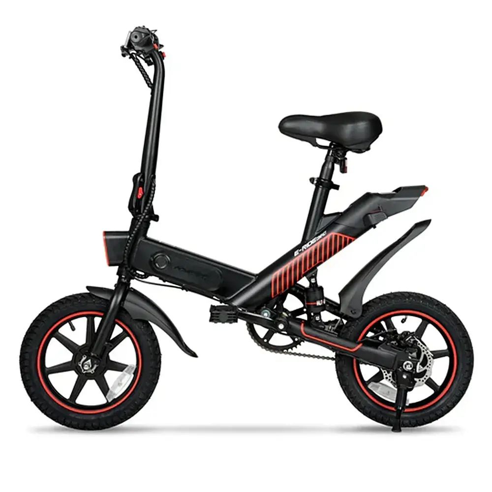 Hyper - Foldable Compact Electric Bike w/ 15 mile Max Operating Range & 15.5 MPH Max Speed - Black - HYP-S36-5002