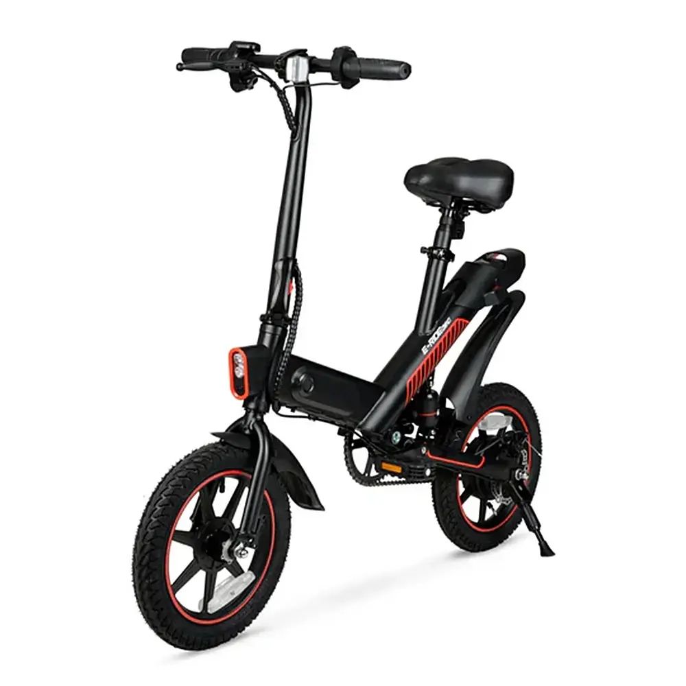 Hyper - Foldable Compact Electric Bike w/ 15 mile Max Operating Range & 15.5 MPH Max Speed - Black - HYP-S36-5002