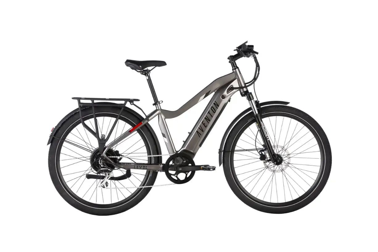 Aventon - Level.2 Commuter Step-Over eBike w/ up to 60 miles Max Operating Range and 28 MPH Max Speed -  Clay Grey - LCT001