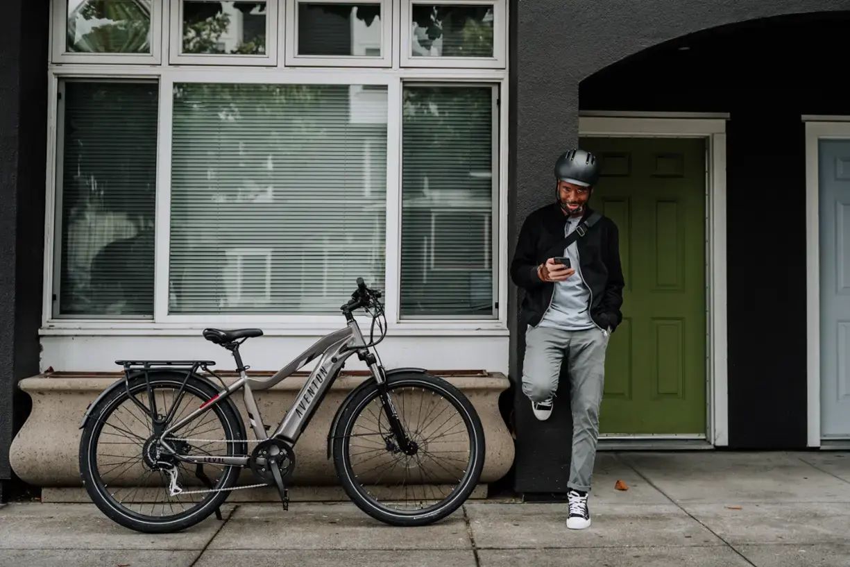 Aventon - Level.2 Commuter Step-Over eBike w/ up to 60 miles Max Operating Range and 28 MPH Max Speed -  Clay Grey - LCT001
