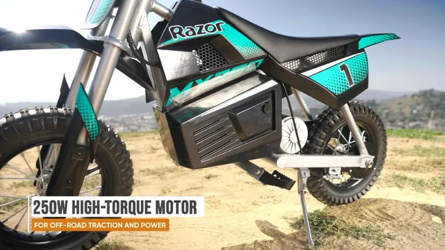 Razor - Dirt Rocket eBike MX350 w/ 7 miles Max Operating Range and 14 mph Max Speed - Teal/Black - 15128045