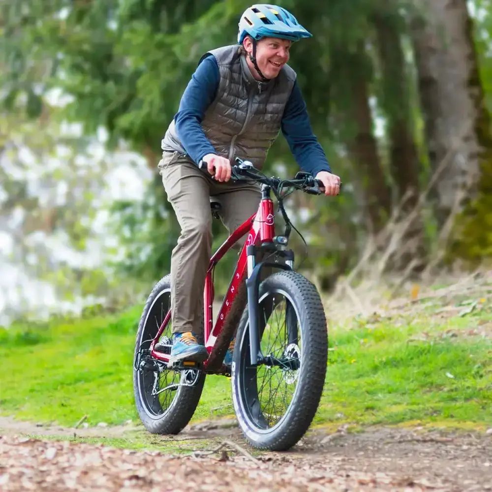 GEN3 - The OutCross Fat Tire eBike w/ 35 mi Max Operating Range and 20 MPH Max Speed - Red - ELM106G3