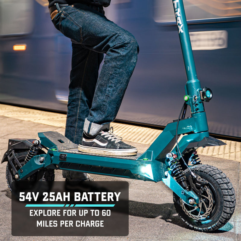 GoTrax - GX3 Electric Scooter w/55 mi Max Operating Range & 40 mph Max Speed - Blue