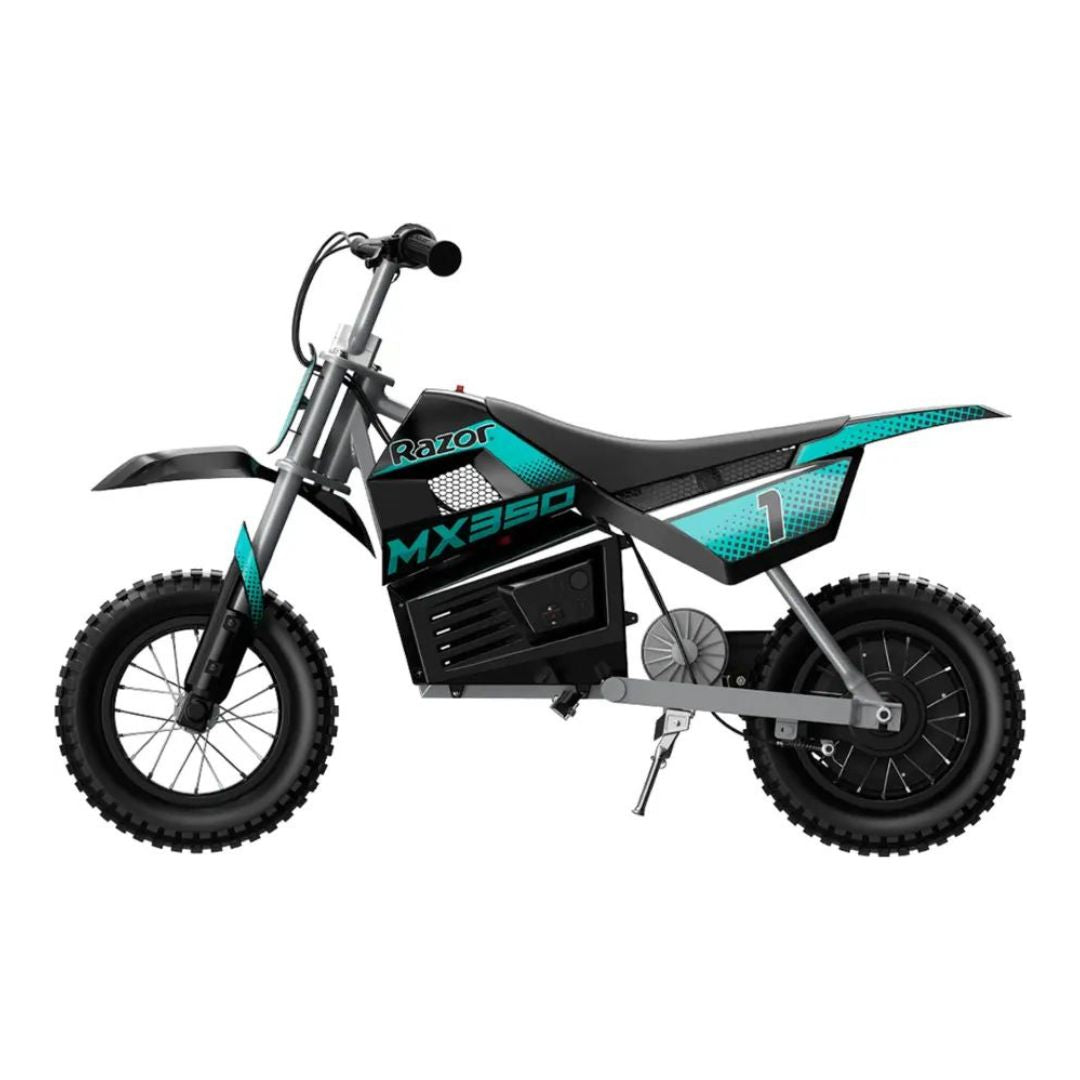 Razor - Dirt Rocket eBike MX350 w/ 7 miles Max Operating Range and 14 mph Max Speed - Teal/Black - 15128045