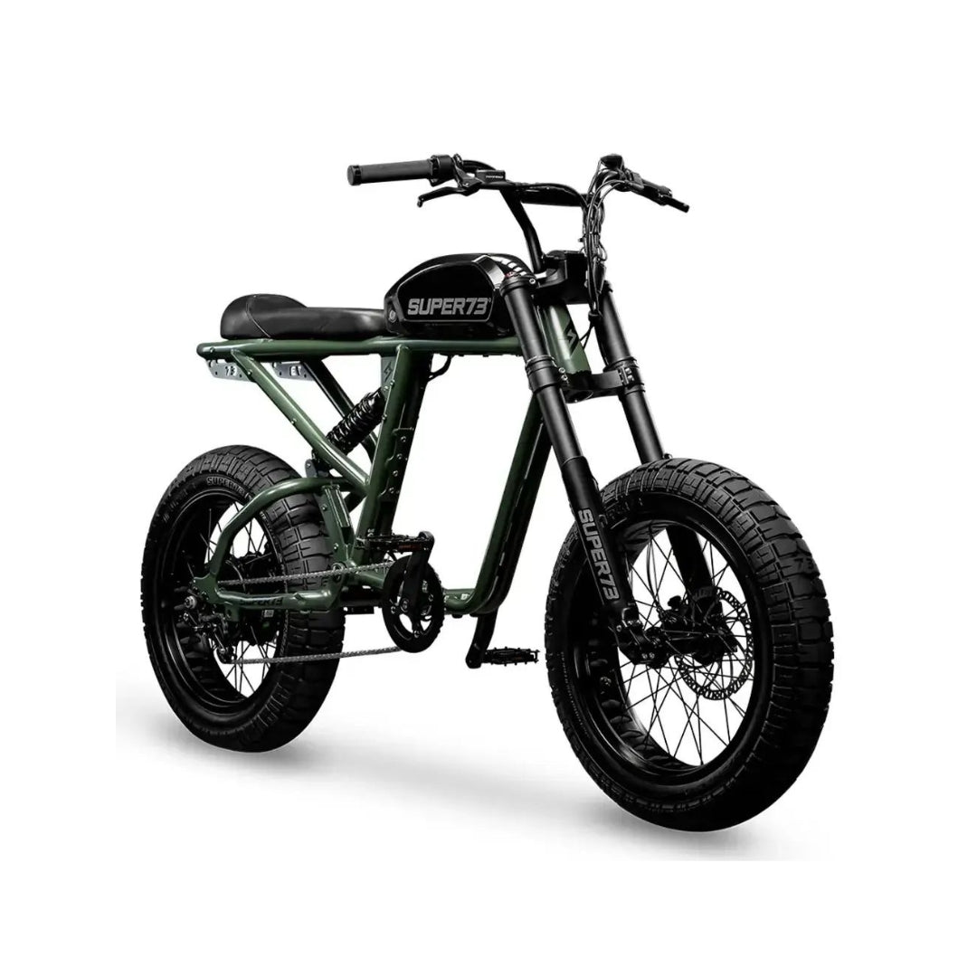 Super73 - R Electric Motorbike w/ 75+ mile max operating range & 28+ mph max speed eBike - Olive - FS-V0030