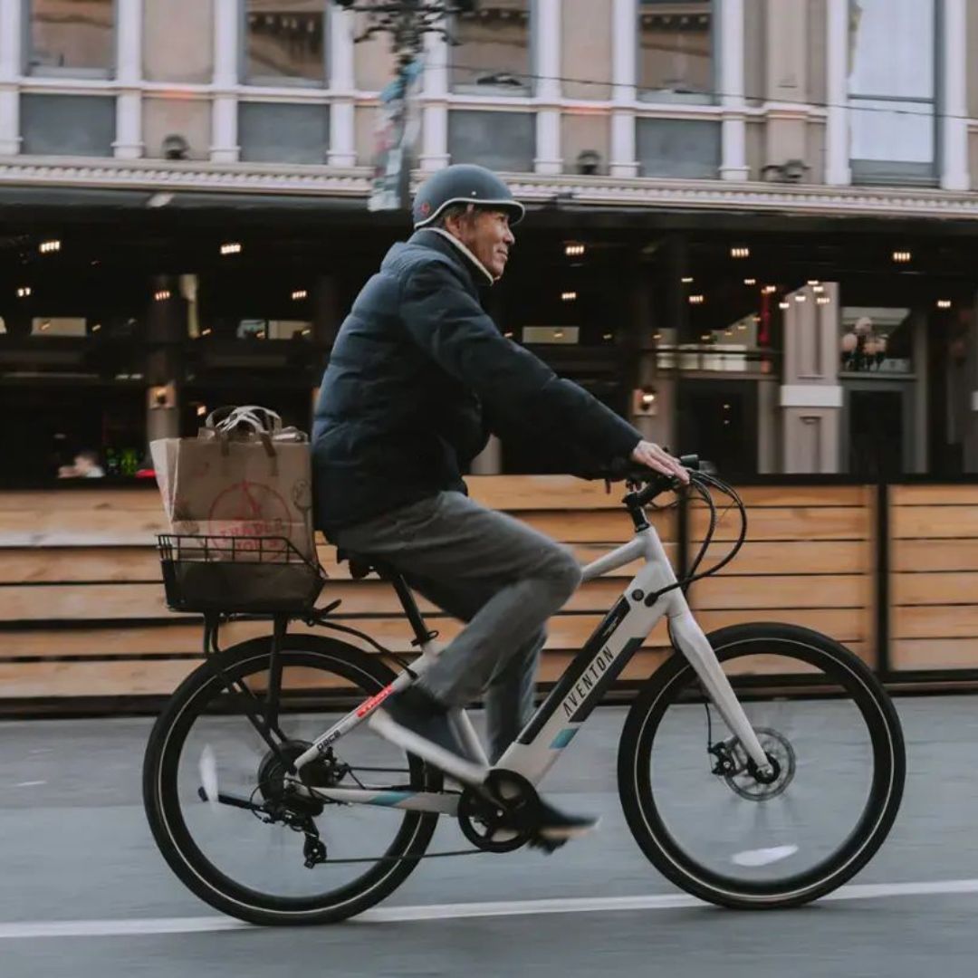 Aventon - Pace 350.2 Step-Over Ebike w/ 40 mile Max Operating Range and 20 MPH Max Speed - Regular - Cloud Grey - P3T001