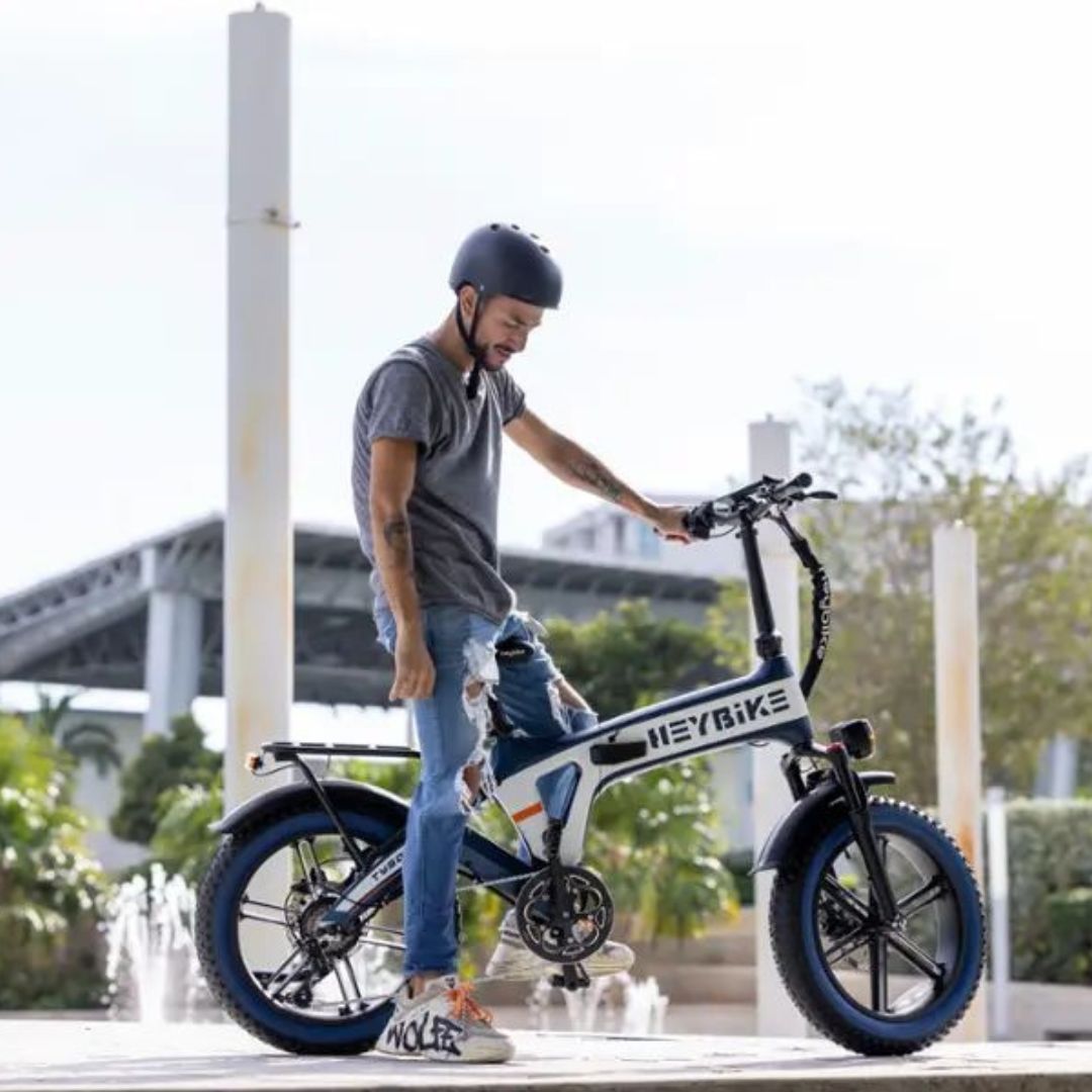 Heybike - Tyson Foldable eBike w/ 55mi Max Operating Range & 28 mph Max Speed - Blue - HBK-TYSON-U