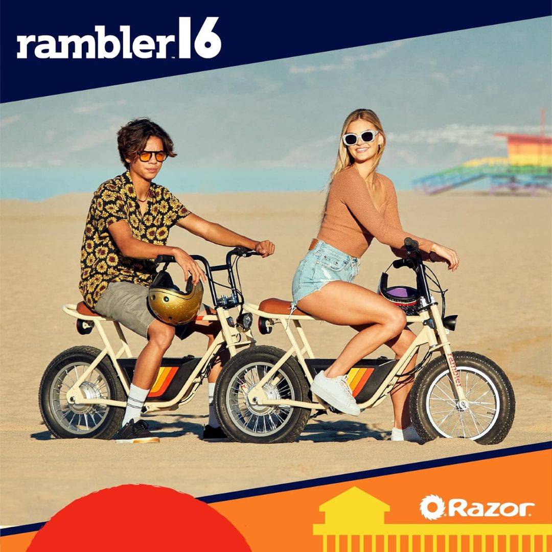 Razor - Rambler 16 eBike w/ 11.5 Miles Max Operating Range and 15.5 mph Max Speed - Large - Tan - 15128785