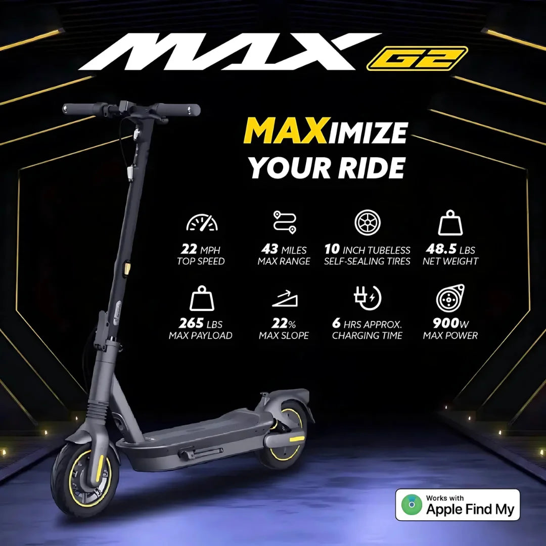 Segway - Max G2 Electric Kick Scooter Foldable w/ 43 Mile Range and 22 MPH Max Speed - Black - AA.05.15.01.0002 12