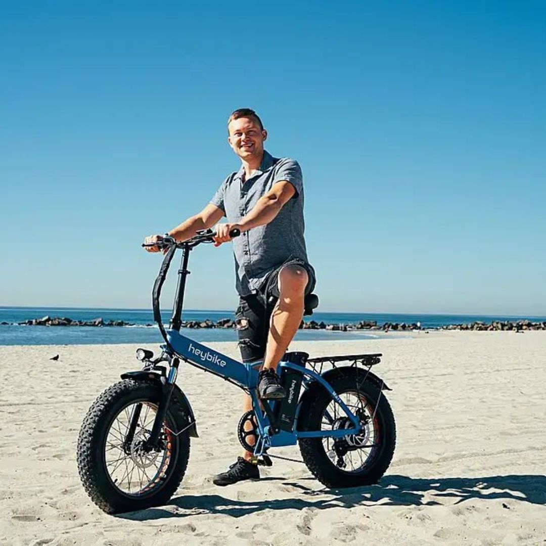 Heybike - Mars Foldable Ebike w/ 48mi Max Operating Range & 20 mph Max Speed- for Any Terrain - Blue - HBK-Mars-U