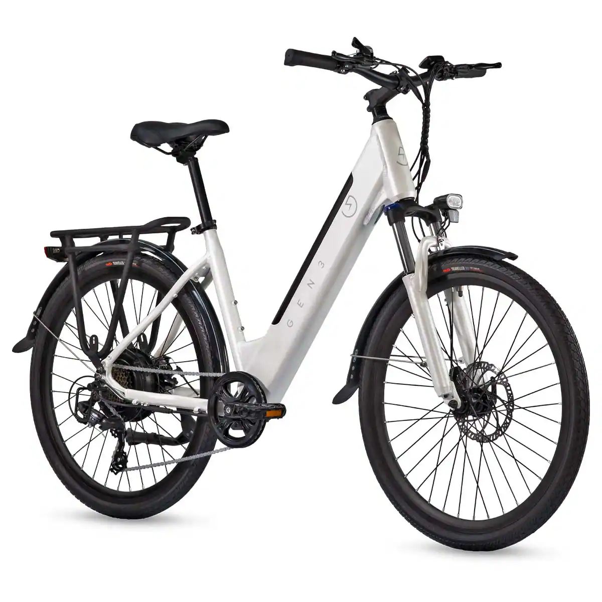 GEN3 - The Stride Step-Thru eBike w/ 45 mi Max Operating Range and 20 MPH Max Speed - White - ELM107G3