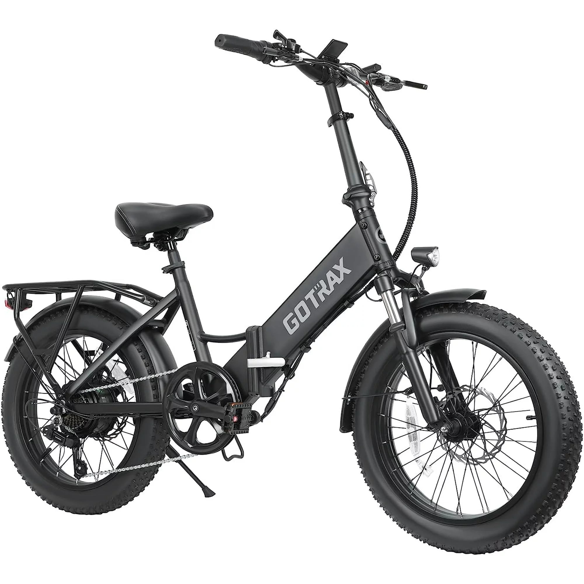 GoTrax - F2 Folding Ebike w/ 45 mile Max Operating Range and 20 MPH Max Speed - Black - GT-F2500FD-BLA