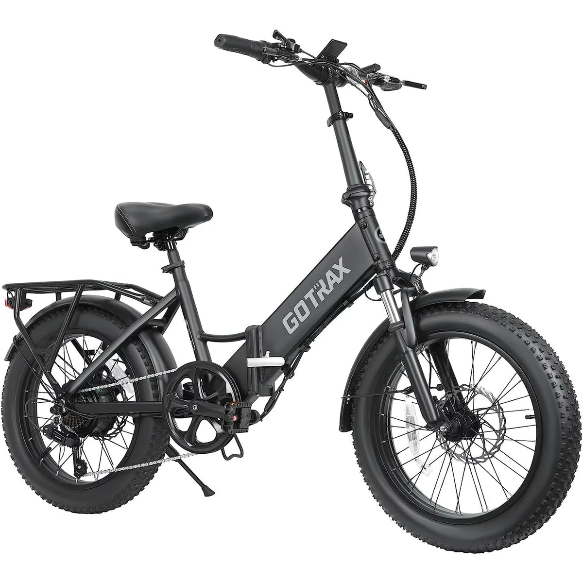 GoTrax - F2 Folding Ebike w/ 45 mile Max Operating Range and 20 MPH Max Speed - Black - GT-F2500FD-BLA