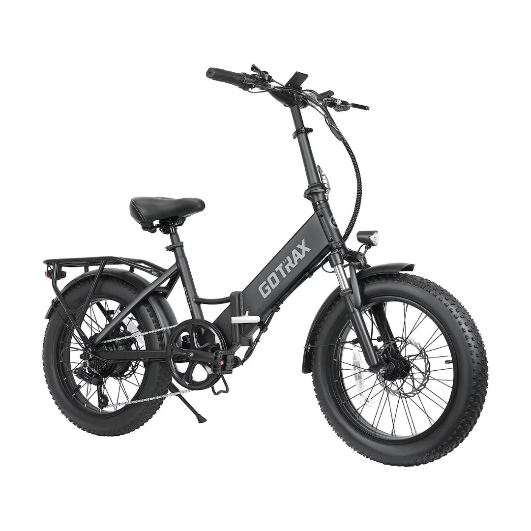 GoTrax - F2 Folding Ebike w/ 45 mile Max Operating Range and 20 MPH Max Speed - Black - GT-F2500FD-BLA